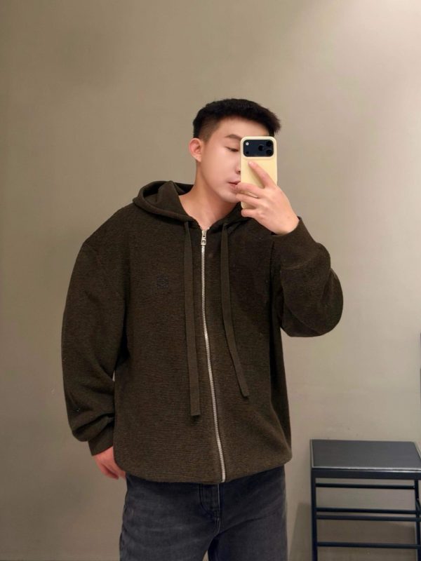 Loewe Hooded Wool Zipped Vest- Green