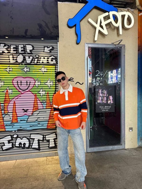 Loewe Multicolor Cotton Oversize Polo SweatShirt- Orange