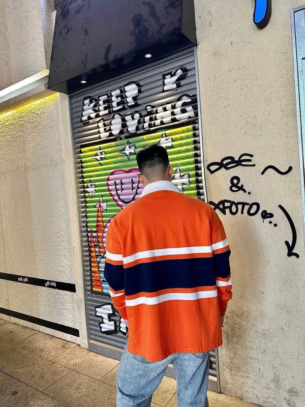 Loewe Multicolor Cotton Oversize Polo SweatShirt- Orange