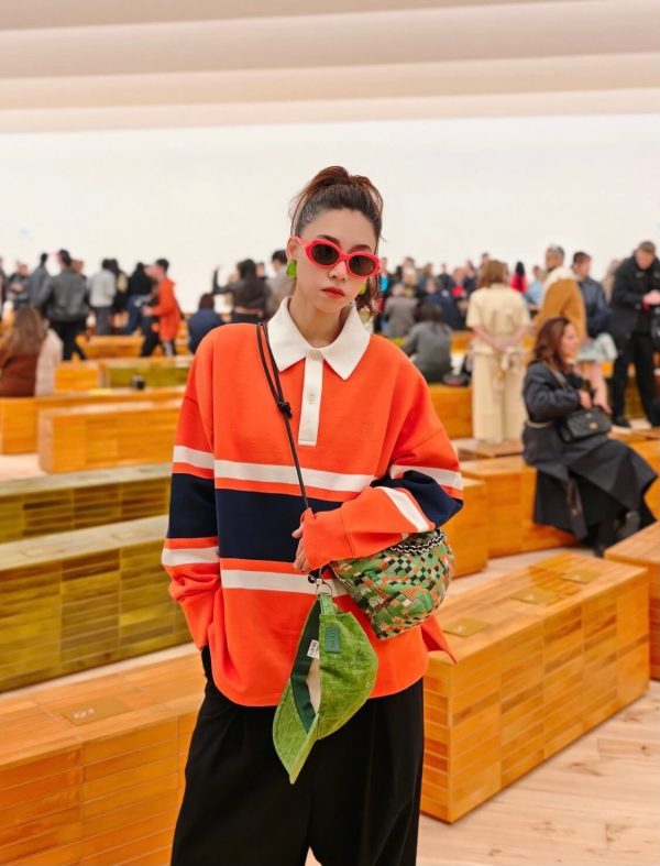 Loewe Multicolor Cotton Oversize Polo SweatShirt- Orange