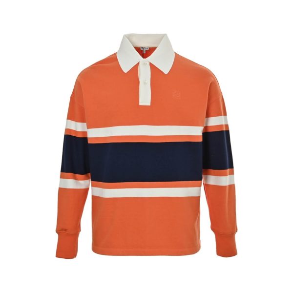 Loewe Multicolor Cotton Oversize Polo SweatShirt- Orange