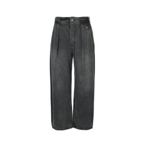 Loewe Pleated Barrel-leg Jeans- Black