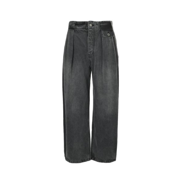 Loewe Pleated Barrel-leg Jeans- Black (10) Loewe Pleated Barrel-leg Jeans- Black