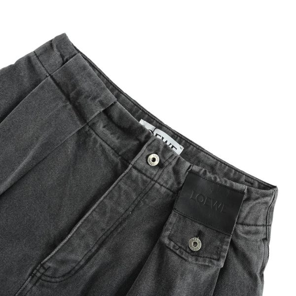 Loewe Pleated Barrel-leg Jeans- Black (7) Loewe Pleated Barrel-leg Jeans- Black