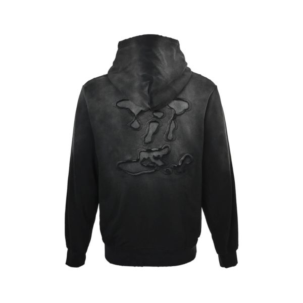 Louis Vuitton Cutout Appliqué Embroidered Washed Hoodie- Black