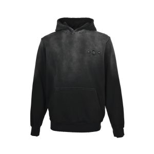 Louis Vuitton Cutout Appliqué Embroidered Washed Hoodie- Black