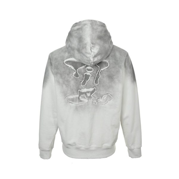 Louis Vuitton Cutout Appliqué Embroidered Washed Hoodie- Noir Blanc