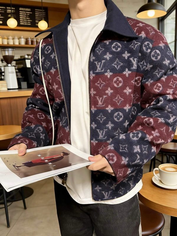 Louis Vuitton Double Face Reversible Workwear Blouson- Navy and Burgundy (2) Louis Vuitton Double Face Reversible Blouson Jacket- Navy and Burgundy.