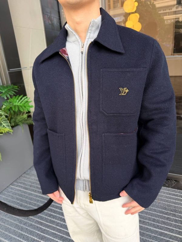 Louis Vuitton Double Face Reversible Workwear Blouson- Navy and Burgundy (4) Louis Vuitton Double Face Reversible Blouson Jacket- Navy and Burgundy.