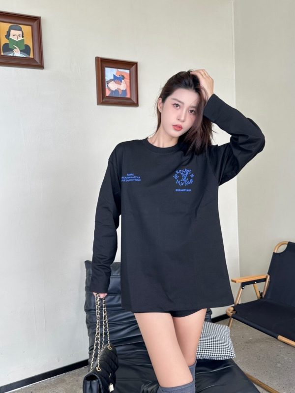 Louis Vuitton Dreamer Graffiti Slogan Long-sleeved Sweatshirt- Black