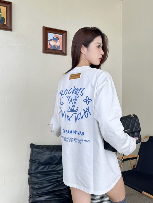 Louis Vuitton Dreamer Graffiti Slogan Long-sleeved Sweatshirt- White