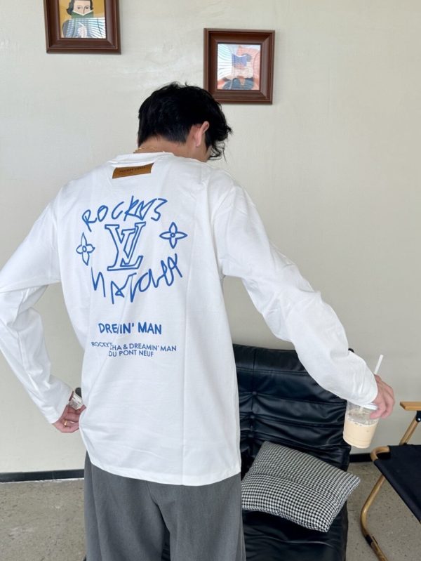 Louis Vuitton Dreamer Graffiti Slogan Long-sleeved Sweatshirt- White