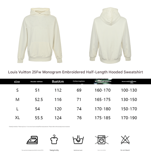Louis Vuitton LV Embossed Cotton Hoodie- Cream (1) Louis Vuitton LV Embossed Cotton Hoodie- Cream