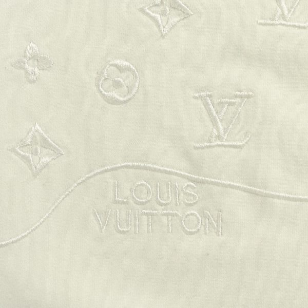 Louis Vuitton LV Embossed Cotton Hoodie- Cream (2) Louis Vuitton LV Embossed Cotton Hoodie- Cream