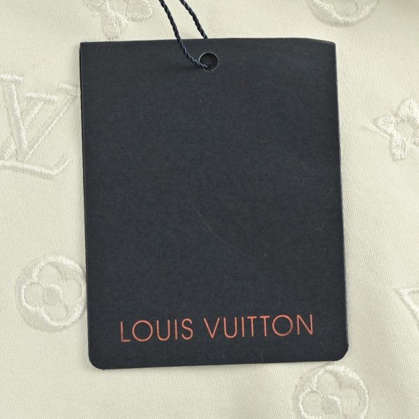 Louis Vuitton LV Embossed Cotton Hoodie- Cream (4) Louis Vuitton LV Embossed Cotton Hoodie- Cream