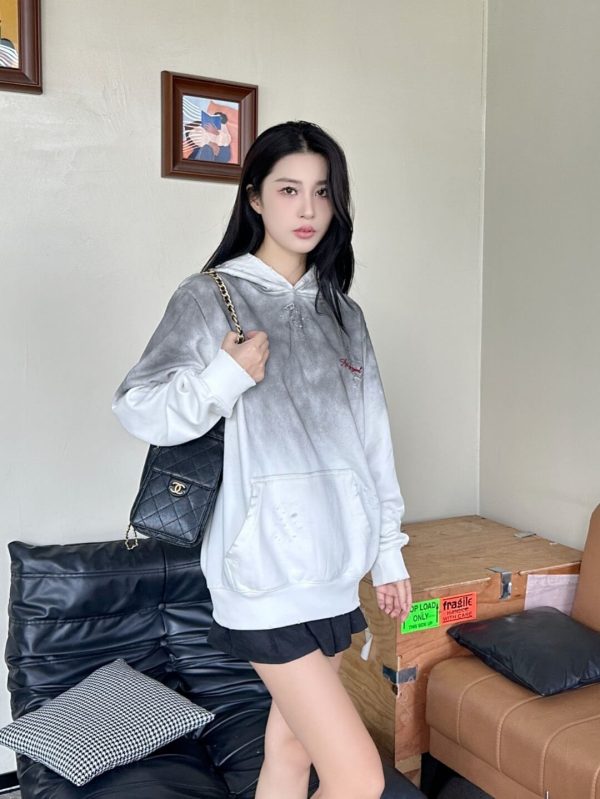 Louis Vuitton Monogram Floral Embroidery Back Hoodie- White (1) Louis Vuitton Monogram Floral Embroidery Back Hoodie- White