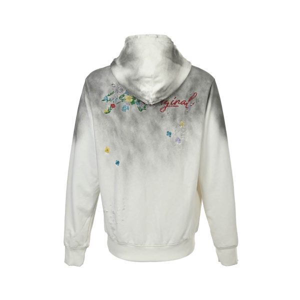 Louis Vuitton Monogram Floral Embroidery Back Hoodie- White (8) Louis Vuitton Monogram Floral Embroidery Back Hoodie- White
