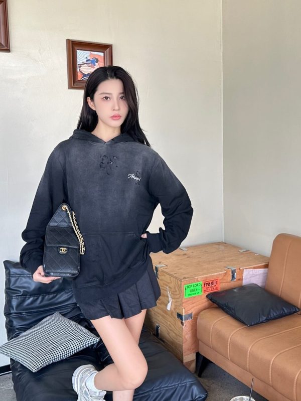 Louis Vuitton Monogram Floral Embroidery Back Hoodie – Black