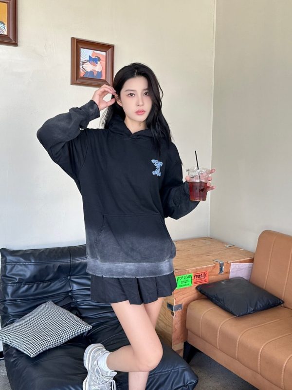 Louis Vuitton Monogram Gradient Hoodie- BlackGrey (1) Louis Vuitton Monogram Gradient Hoodie- Black/Grey