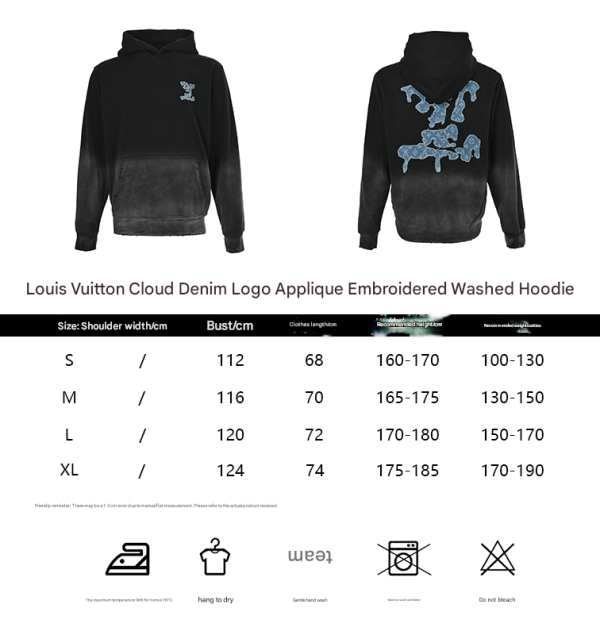 Louis Vuitton Monogram Gradient Hoodie- GrayWhite (1) Louis Vuitton Monogram Gradient Hoodie- Black/Grey