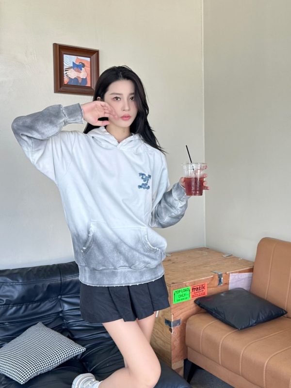 Louis Vuitton Monogram Gradient Hoodie- Gray/White