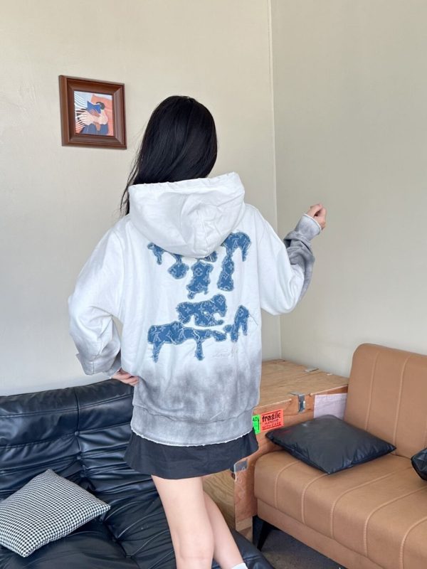 Louis Vuitton Monogram Gradient Hoodie- Gray/White