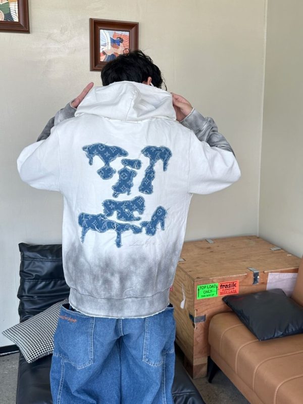 Louis Vuitton Monogram Gradient Hoodie- Gray/White