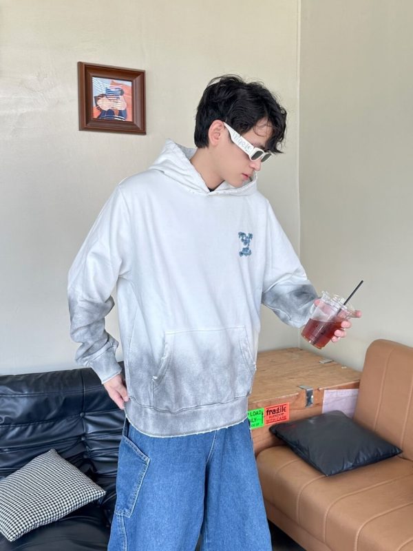 Louis Vuitton Monogram Gradient Hoodie- Gray/White