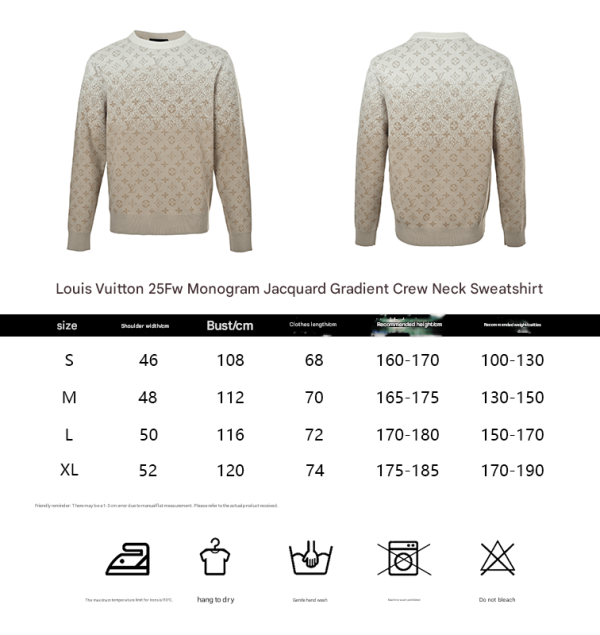 Louis Vuitton Monogram Long-Sleeved Crewneck- Beige