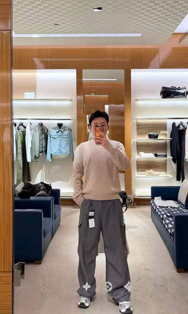 Louis Vuitton Monogram Long-Sleeved Crewneck- Beige