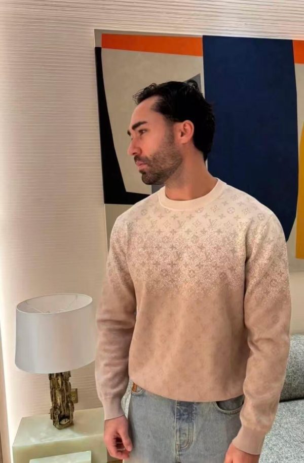 Louis Vuitton Monogram Long-Sleeved Crewneck- Beige