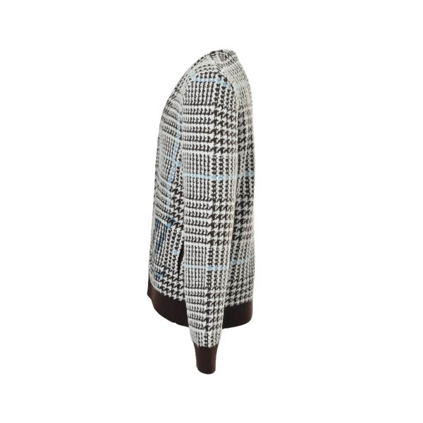 Louis Vuitton Textured Plaid Cardigan- Brown