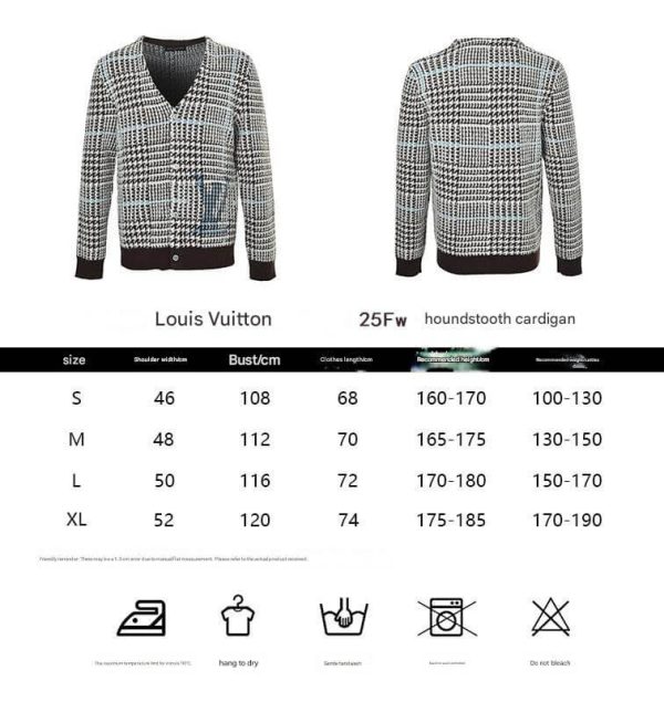 Louis Vuitton Textured Plaid Cardigan- Brown
