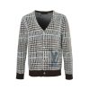Louis Vuitton Textured Plaid Cardigan- Brown