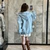 Louis Vuitton x NBA Hooded Denim Jacket- Light Blue