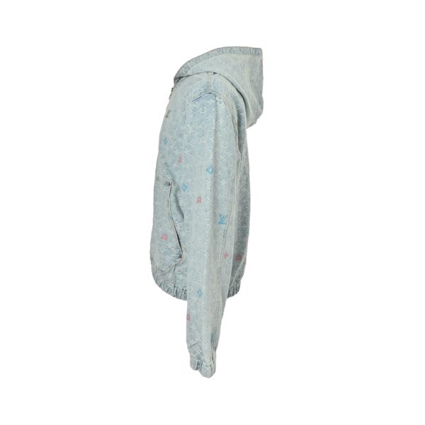 Louis Vuitton x NBA Hooded Denim Jacket- Light Blue