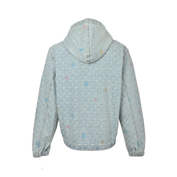 Louis Vuitton x NBA Hooded Denim Jacket- Light Blue