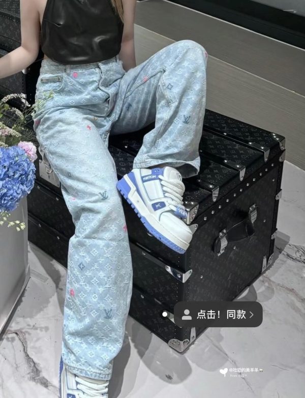 Louis Vuitton x Tyler the Creator Monogram Denim Pants- Blue (4) Louis Vuitton x Tyler the Creator Monogram Denim Pants- Blue