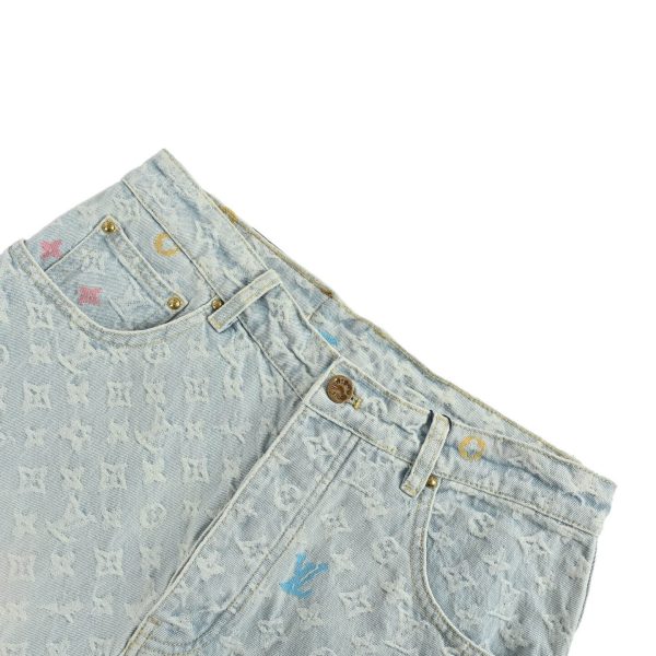 Louis Vuitton x Tyler the Creator Monogram Denim Pants- Blue (5) Louis Vuitton x Tyler the Creator Monogram Denim Pants- Blue