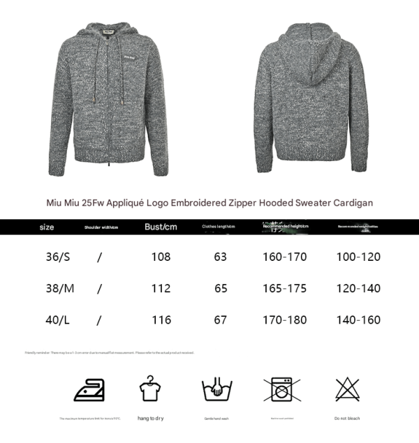 Miu Miu Hooded Zip-up Sweater Cardigan- Brown