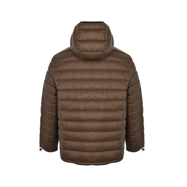 Miu Miu Light Pongé Down Hoodie Jacket- Brown (6) Miu Miu Light Pongé Down Hoodie Jacket- Brown