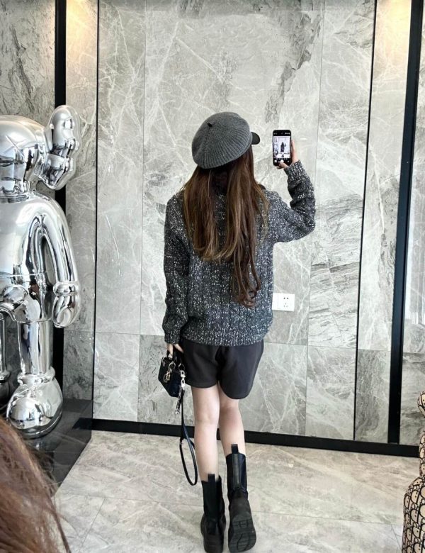 Miu Miu Shearling-collar Logo Bomber Jacket- Grey (5) Miu Miu Shearling-collar Logo Bomber Jacket- Grey