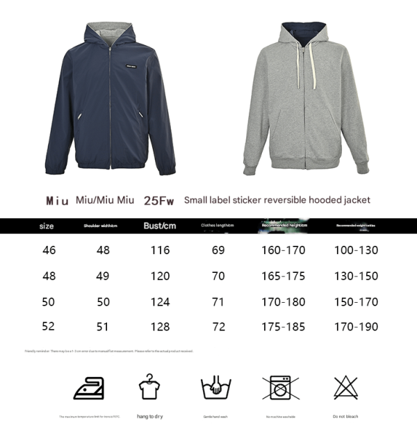 Miu Miu Technical Fabric Reversible Hooded Jacket- Navy Blue and Grey