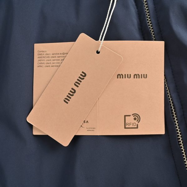 Miu Miu Technical Fabric Reversible Hooded Jacket- Navy Blue and Grey