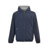 Miu Miu Technical Fabric Reversible Hooded Jacket- Navy Blue and Grey