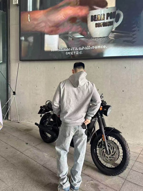 Miu Miu Technical Fabric Reversible Hooded Jacket- Navy Blue and Grey