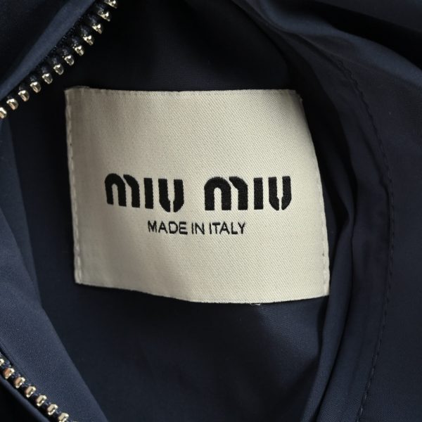 Miu Miu Technical Fabric Reversible Hooded Jacket- Navy Blue and Grey