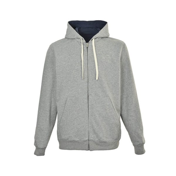 Miu Miu Technical Fabric Reversible Hooded Jacket- Navy Blue and Grey