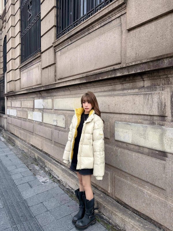 Moncler 1952 Amaranth Short Parka Jacket- Ivory