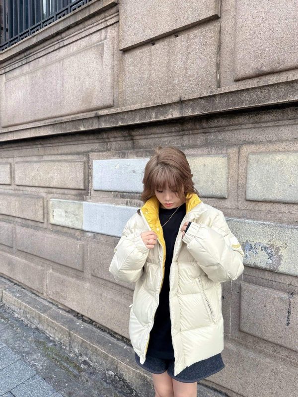 Moncler 1952 Amaranth Short Parka Jacket- Ivory